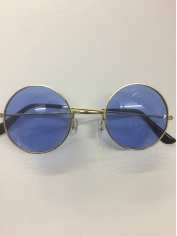Blue Round Glasses 60s Hippie Glasses - Party Glasses Novelty Sunglasses 